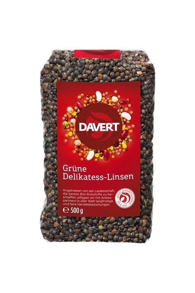 DAVERT Linte verde, delicatesă ecologică, 500g