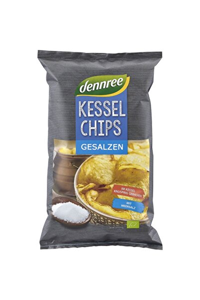 Dennree Chipsuri de cartofi cu sare de mare bio, 125 g