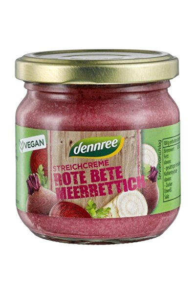Dennree Pate de legume cu sfeclă roșie și rădăcină de iarbă-mâței bio, 180g
