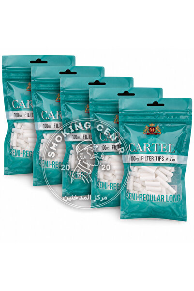 Cartel فلاتر قطن كارتل 7mm طويلة ( 5 أكياس ) 7mm Slim Long Filter Tips