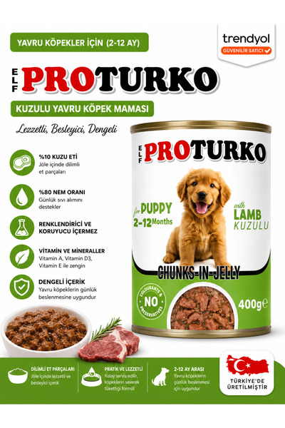 Pro Turko Kuzulu Yavru Köpek Yaş Maması