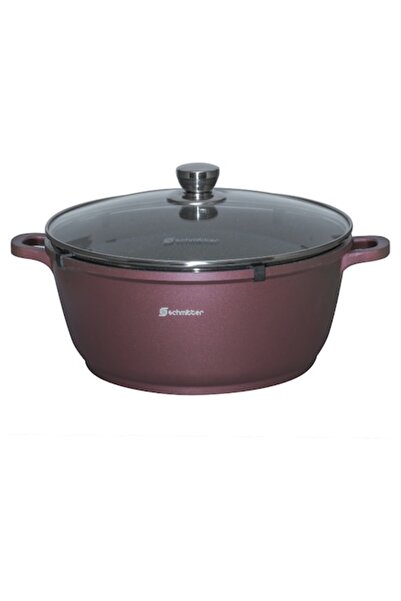 OEM Ceramic pot made of cast aluminum with heat-resistant glass lid, 28 cm, 6L