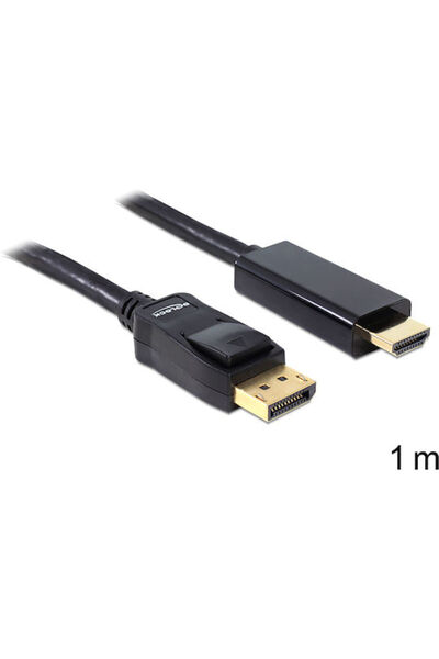 DELOCK Καλώδιο DisplayPort αρσενικό - HDMI αρσενικό 1μ Μαύρο (82586)