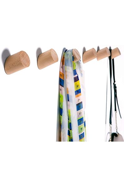 GENERAL Felidio Wall Hooks, Natural Wood Coat Hooks Wall Mounted (2 Pack) - R...