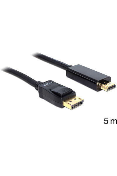 DELOCK Καλώδιο DisplayPort αρσενικό - HDMI αρσενικό 5μ Μαύρο (82441)