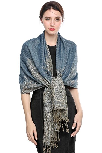 EASELAND Pashmina Scarf for Women Warm Wrap Feel Shawl Paisley Hijab in Rich ...