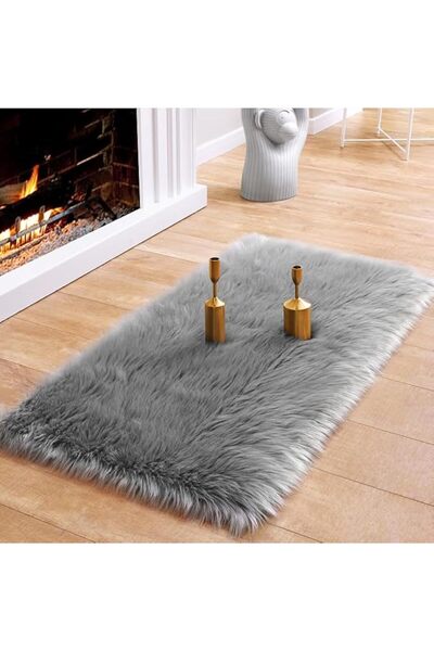 GENERAL CIICOOL White Fluffy Faux Fur Rug, Small Washable Sheepskin for Bedro...