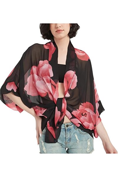 Maxfort Women's Loose Print Sheer Chiffon Kimono Beach Swim Cover up Cardigan...