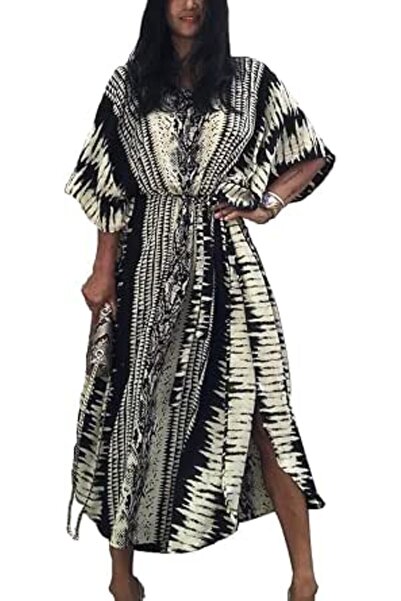 YouKD Summer Cotton Floral Long Kaftan Bohemian Kimono Beach Swimsuit Cover U...