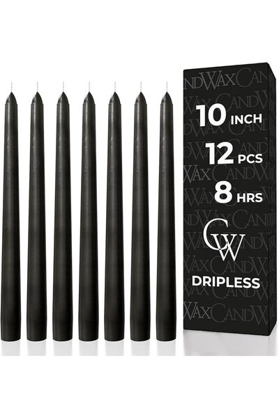 GENERAL CANDWAX 8 inch Taper Candles Set of 4 - Dinner Candles Dripless - Tal...