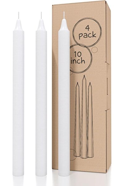 GENERAL CANDWAX 8 inch Taper Candles Set of 4 - Dinner Candles Dripless - Tal...