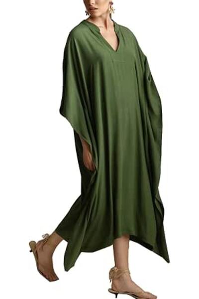 YouKD Women's Long Kaftan Maxi Dress Boho Swimsuit Beach Cover Up Robes One S...