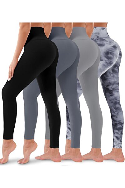 Bluemaple 4 Pack Leggings for Women Butt Lift High Waisted Tummy Control No S...