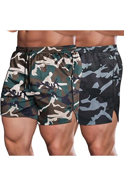 COOFANDY Men's 2 Pack Gym Workout Shorts Mesh Lightweight Bodybuilding Pants ...