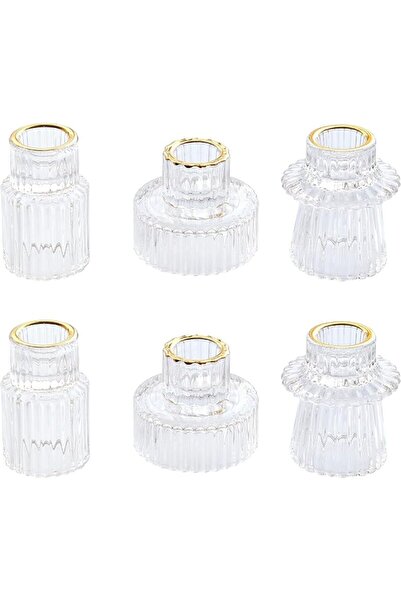 GENERAL Vixdonos Taper Glass Candlestick Holders Tealight Candle Holders for ...