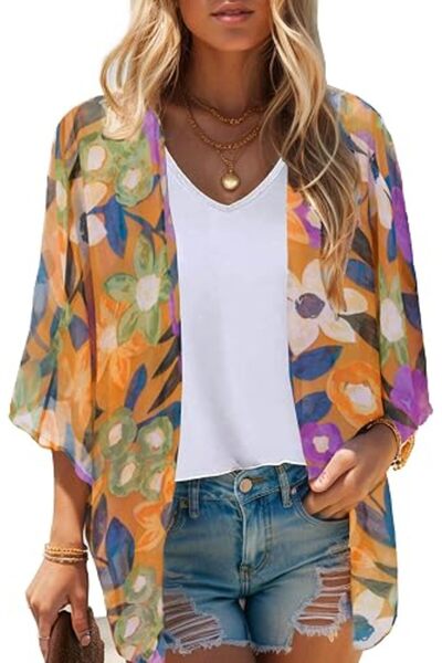 Moss Rose Women's Beach Kimono Coverup Sheer Chiffon Cover Ups, Casual Loose ...