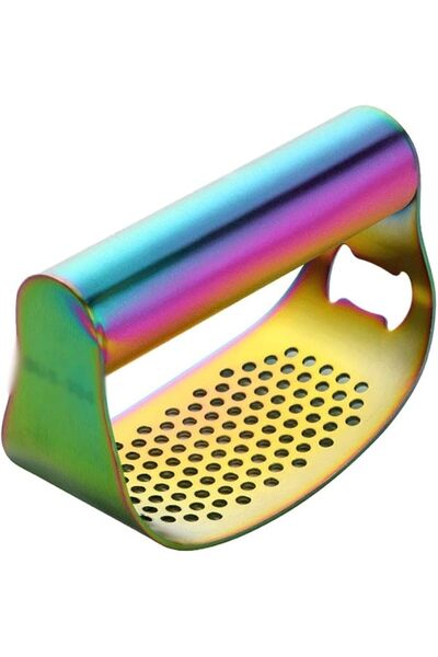 GENERAL Garlic Press， Manual Curved Garlic Press Rocker Stainless Steel Garli...