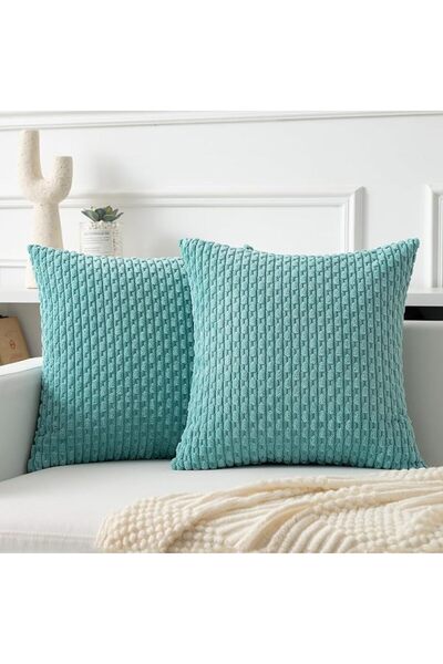 K KEVIN TEXTILE 2 Packs Decorative Throw Pillow Covers 18x18 Inch for Living ...