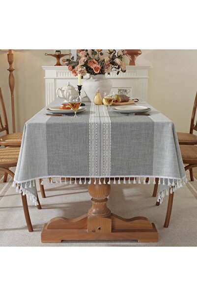 Generic Brand Rectangular outdoor linen tablecloth, waterproof cotton tablecl...