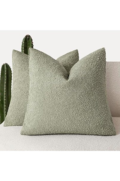 GENERAL Foindtower Pack of 2 Textured Boucle Throw Pillow Covers Accent Solid...