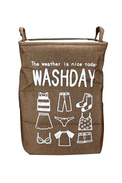 Generic Cotton Washday Printed Laundry Basket