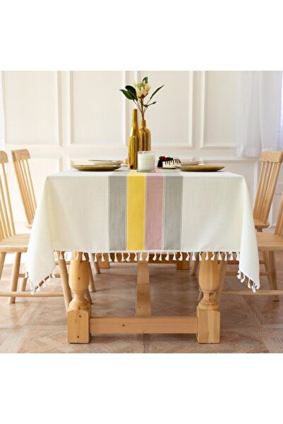 Generic Brand Rectangular outdoor linen tablecloth, waterproof cotton tablecl...