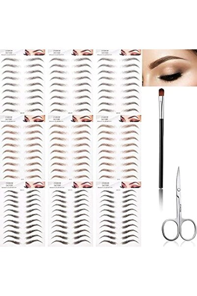 KOWVOWZ 87 Pairs 9 Sheets 4D Hair-like Authentic Eyebrows Eyebrow Stickers Wa...