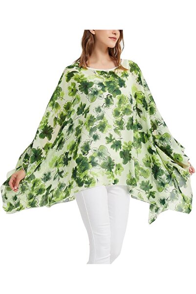 GENERAL Wiiiwish Women's Loose Solid Long Batwing Sheer Chiffon Caftan Wrap P...