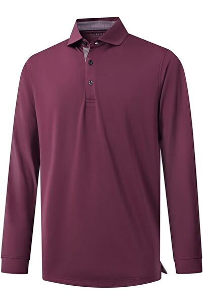 M MAELREG Men's Golf Polo Shirts Short Sleeve Striped Performance Moisture Wi...