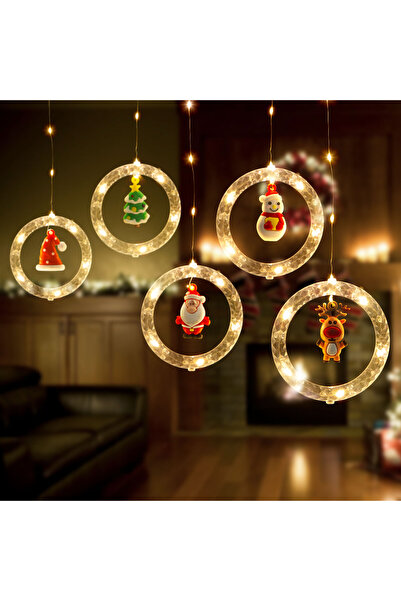 Alista Home Perdea luminoasă LED, model Moș Crăciun, 1.8x0.5m, 125 LED-uri, a...