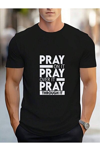 26LIK Back To School New Simple Crew Neck Men's Regular Short Sleeve Digital ...