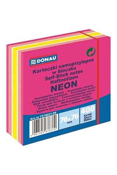 MC Micostore Cub notite adezive DONAU 76 x 76 mm 400 file roz mixat 5 culori ...