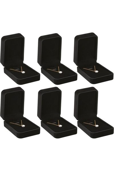 LETURE 6 Pieces Velvet Jewelry Gift Boxes for Necklace Pendant Bracelet Ring ...