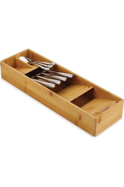 ALMEKAQUZ Silverware Drawer Organizer, Bamboo Drawer Store, Kitchen Utensil T...