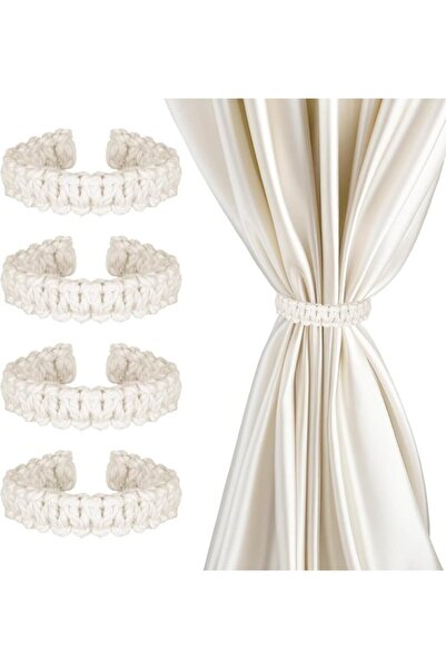 Morvena Picks Set de 4 legare impletite pentru perdele in stil boho, elegant ...