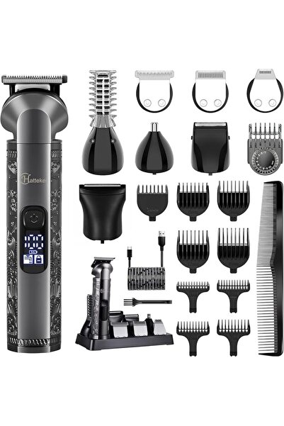 Hatteker Beard Trimmer Kit Professional Hair Clipper Zero Gapped T-Blade Elec...