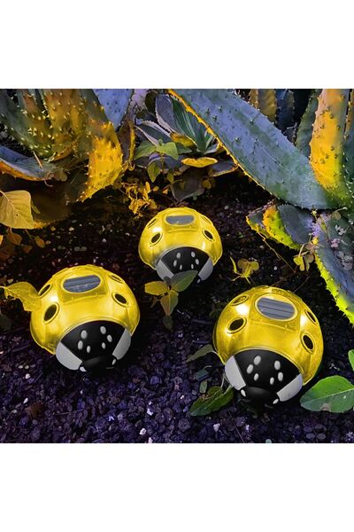 Alista Home Lampă solară buburuză, 6 LED-uri alb cald, decor exterior pentru ...