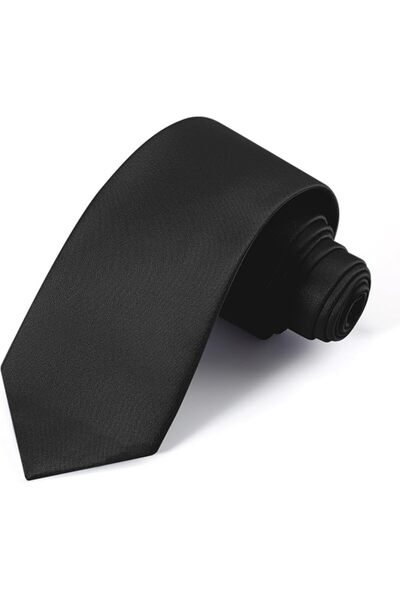 GENERAL Black Ties For Men Solid Pure Color Formal Neckties 3.15" (8CM) Men's...