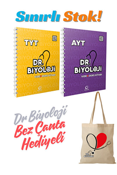 Oksijen Yayınları Dr Biyoloji Bez Çanta Hediyeli! TYT Video Ders Kitabı ve AY...