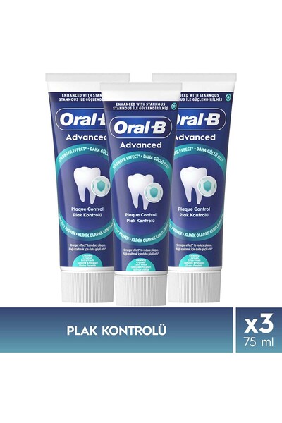 Oral-B Gelişmiş Plak Kontrol Temizlik Kristalleri Diş Macunu 75ml x3