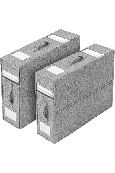 GENERAL 3 Pcs Collapsible Storage Boxes with Lids, Fabric Foldable Storage Bi...