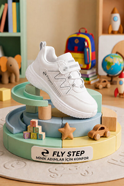 FLY STEP Children's Sports Shoes Girls Boys Unisex Daily School Shoes Velcro ...