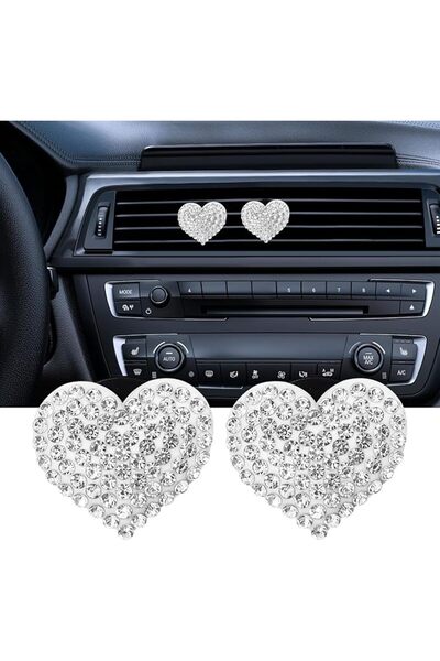 GENERAL Car Diffuser, Car Air Fresheners Vent Clips, Rhinestone Heart Shaped ...
