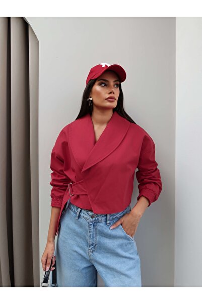 ESRAHELVACI Shawl Collar Side Belted Jacket