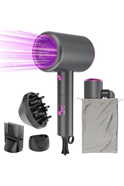 Oxsaytee 2400W Professional Mini Hair Dryer with Diffuser Low Noise Fast Dryi...