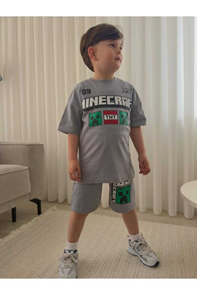 ERKEK MINECTAFT BASKILI BASİC ŞORTLU TAKIM