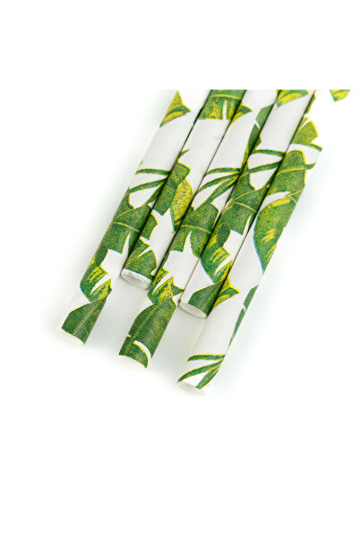 Alista Home Jungle pattern paper straws 25 pcs, 197 mm, , for drinks, cocktai...