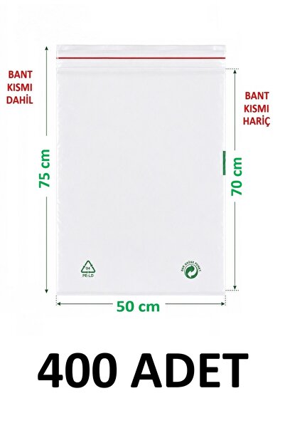 MTKardeşler 400 Pcs 50X70+5 cm Transparent Green Recyclable Adhesive Large Ny...