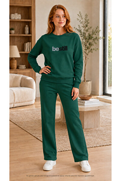 TREND EMMODA Women's Be Still Written Sweatshirt Set – Round Neck Printed Swe...