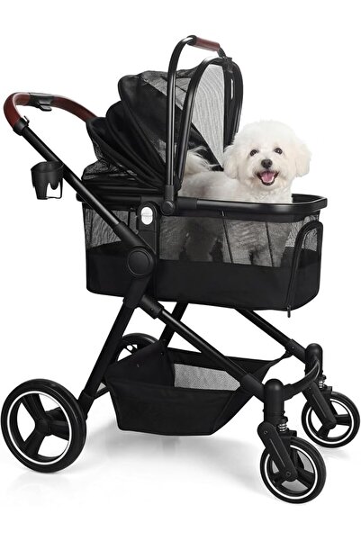GENERAL Double Pet Stroller for 2 Small Dogs or Cats Lightweight Foldable Dou...